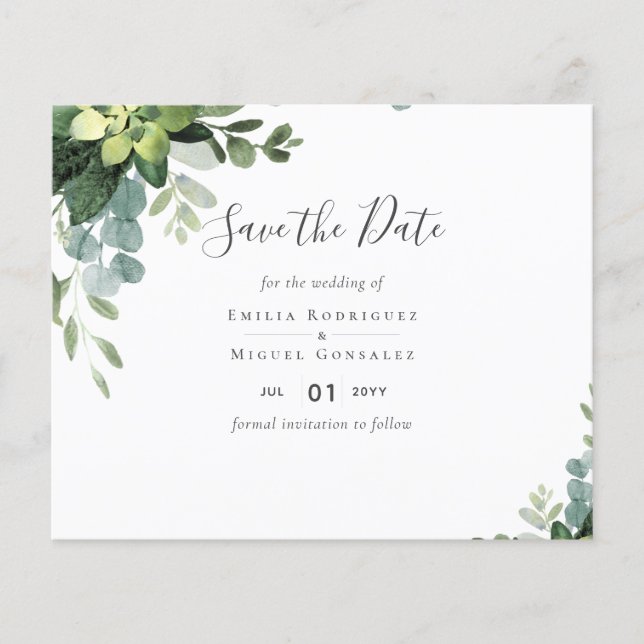 Papier Mariage espagnol NUESTRA BODA Eucalyptus Verdure (Devant)