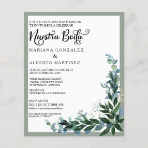Papier Mariage espagnol Nuestra Boda RSVP Eucalyptus