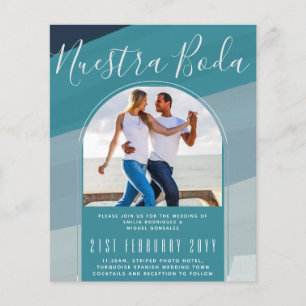 Papier Mariage espagnol turquoise Nuestra Boda PHOTO