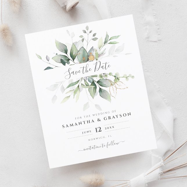 Papier Mariage Eucalyptus Budget Vert (Créateur téléchargé)