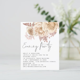 Papier MARIAGE Fleur de crème BUDGET Invitation de soirée
