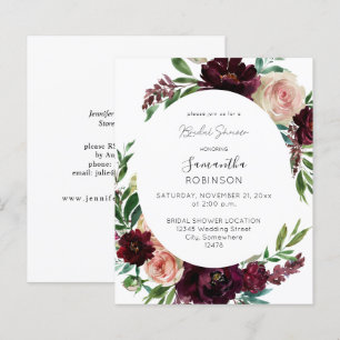 Papier Mariage Fleurie Rose et Bourgogne Foncé Économique