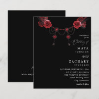 Mariage Fleuris Rouges et Cristal Rouge - Noir