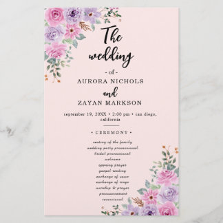 Papier Mariage Floral Aquarelle Rose Élégant