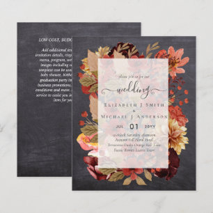 Papier Mariage Floral Automne - BUDGET Orange Bourgogne