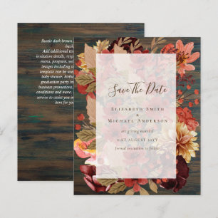 Papier Mariage Floral Automne - BUDGET Orange Bourgogne