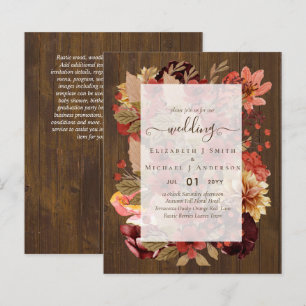 Papier Mariage Floral Automne - BUDGET Orange Bourgogne