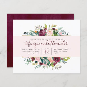 Papier Mariage floral Budget Chic rose en bande