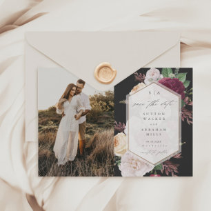 Papier Mariage Floral Budget Photo Enregistrer la Date