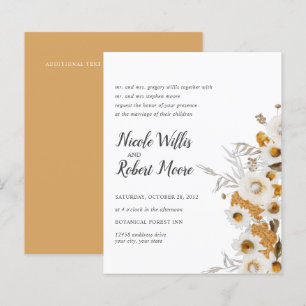 Papier Mariage floral Budget Rustique Camomille Mimosa