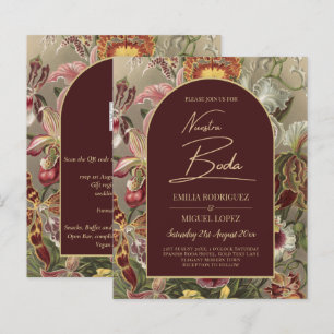 Papier Mariage floral de Bourgogne botanique vintage épou