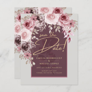 Papier Mariage floral de marron rose vif ENREGISTRER LA D