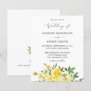 Papier Mariage floral jaune budget
