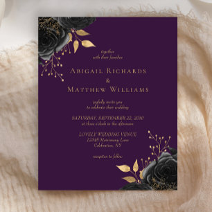 Papier Mariage Floral Noir Or Budget