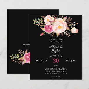 Papier Mariage floral rose rose budget