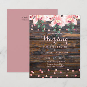 Papier Mariage floral rose Rose rustique