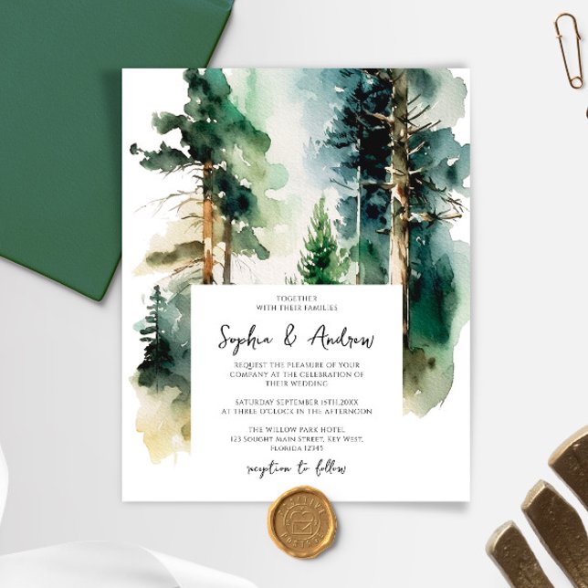 Papier Mariage forestier élégant du budget (Créateur téléchargé)
