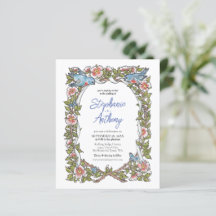 Mariage frontalier floral d'oiseaux Fleurs sauvage