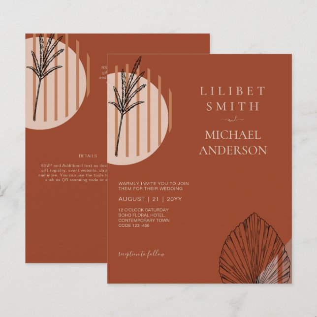 Papier Mariage géométrique japonais Abstrait (Devant / Derrière)