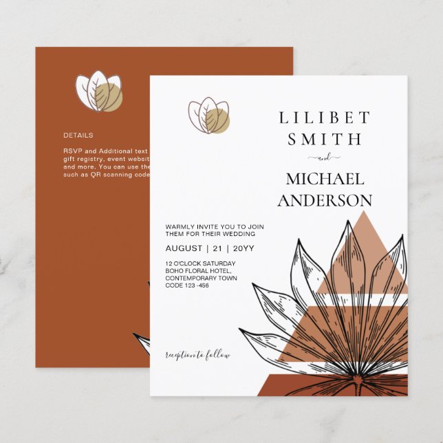 Papier Mariage géométrique japonais Abstrait (Devant / Derrière)