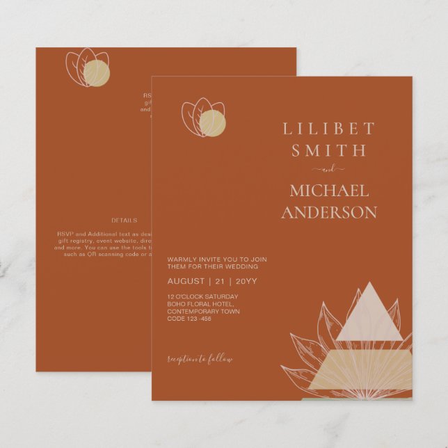 Papier Mariage géométrique japonais Abstrait (Devant / Derrière)