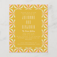 Mariage géométrique jaune rose moyen du budget