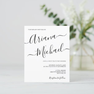 Papier Mariage minimaliste moderne noir blanc simple