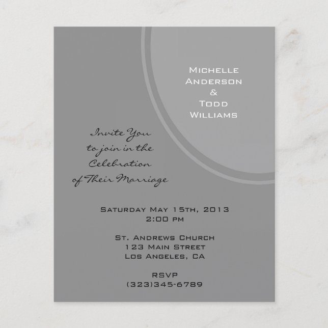 Papier Mariage moderne gris simple (Devant)