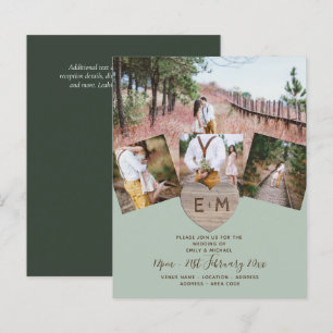 Papier Mariage Monogramme en forme de cœur sculpté Photo