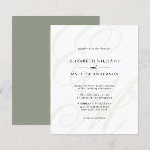 Papier Mariage Monogramme vert de la taille de script élé