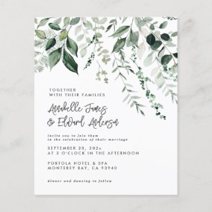 Papier Mariage pas cher détails eucalyptus, invitation ch