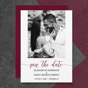 Papier Mariage Photo Bourgogne Enregistrer La Date