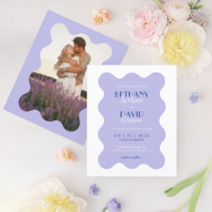 Papier MARIAGE photo BUDGET Blue Lavender Wave Scallop
