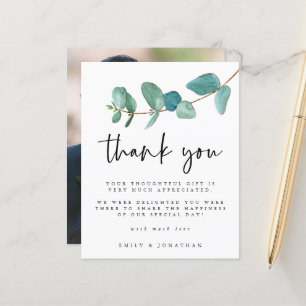 Papier Mariage photo Budget Eucalyptus Merci