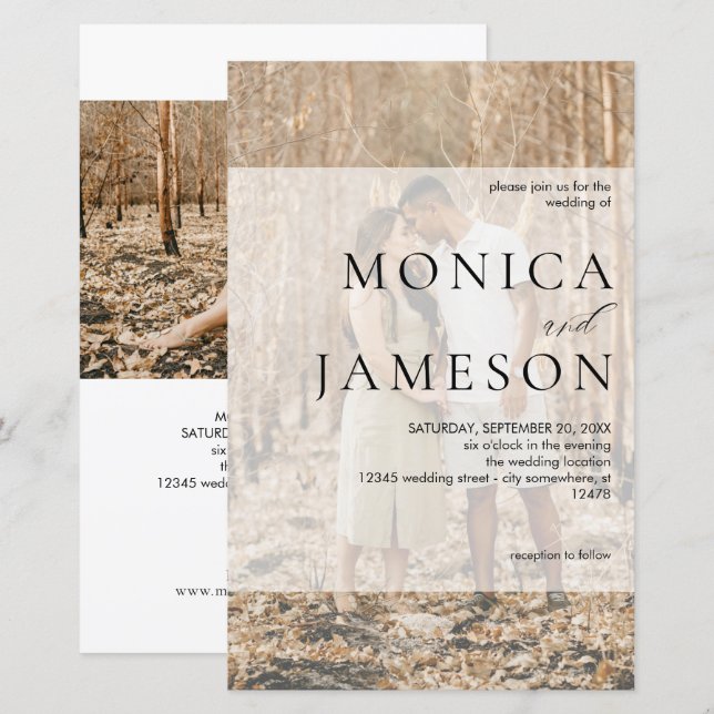 Papier Mariage photo Budget Modern Duo 2 LG (Devant / Derrière)