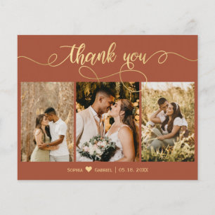 Papier Mariage photo Budget Terracotta Gold Script