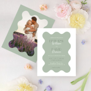 Papier MARIAGE photo de la frontière de la vague verte du