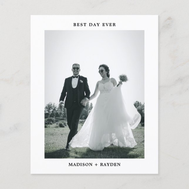 Papier Mariage photo de type minimal budget (Devant)