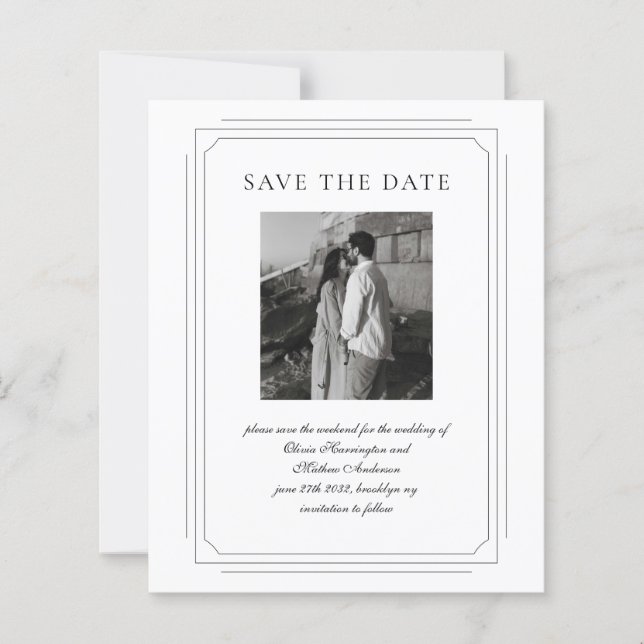 Papier MARIAGE photo du cadre géométrique du script forme (Devant)