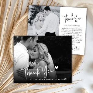 Papier Mariage Photo Noir et Blanc Remerciements Budget