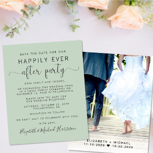 Papier Mariage Photo Réception Sage Enregistrer la date