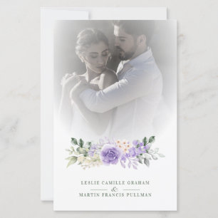 Papier Mariage photo romantique violet Floral Garland