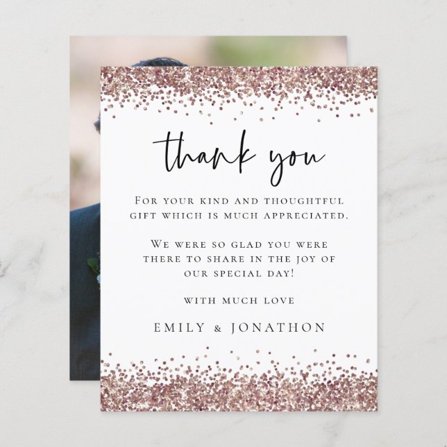 Papier Mariage photo Rose de budget Parties scintillant b (Devant / Derrière)