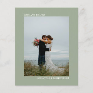 Papier Mariage photo simple Sage Green BUDGET Merci photo