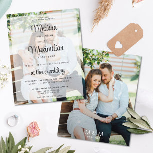 Papier Mariage photo transparent de script moderne budget