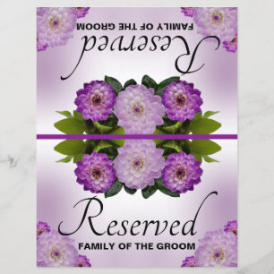 Papier Mariage pliable Dahlia floral pourpre réservé