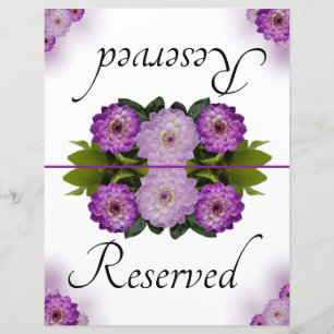 Papier Mariage pliable Réservé Dahlia Purple Floral