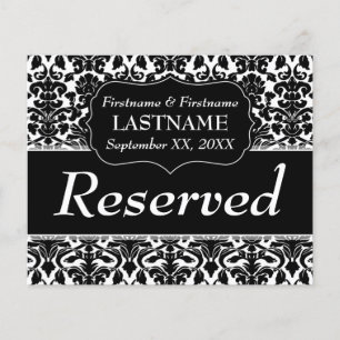 Papier Mariage Réservé - Noir et blanc Numéro de table