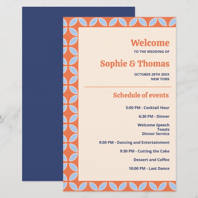 Papier Mariage rétro du milieu du siècle (Devant / Derrière)