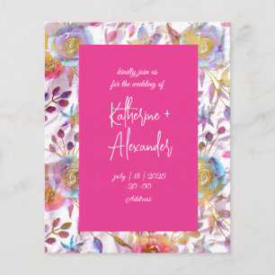 Papier Mariage rose floral Lily Invitation classiques